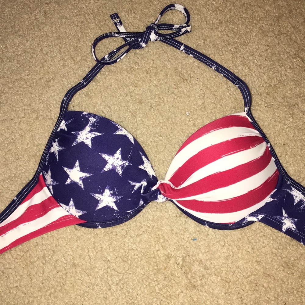 Women’s push up American flag bikini top